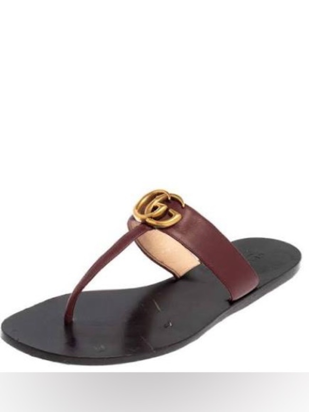 Gucci Marmont Burgundy Sandals